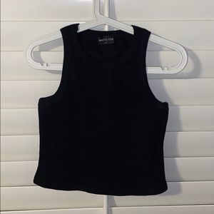 Black Ribbed Crop Top